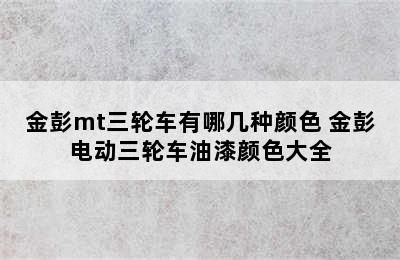 金彭mt三轮车有哪几种颜色 金彭电动三轮车油漆颜色大全